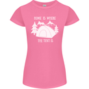 Home Is Where the Tent Is Funny Camping Womens Petite Cut T-Shirt Azalea