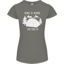 Home Is Where the Tent Is Funny Camping Womens Petite Cut T-Shirt Charcoal