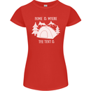 Home Is Where the Tent Is Funny Camping Womens Petite Cut T-Shirt Red