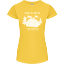 Home Is Where the Tent Is Funny Camping Womens Petite Cut T-Shirt Yellow