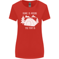 Home Is Where the Tent Is Funny Camping Womens Wider Cut T-Shirt Red