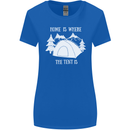 Home Is Where the Tent Is Funny Camping Womens Wider Cut T-Shirt Royal Blue