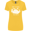 Home Is Where the Tent Is Funny Camping Womens Wider Cut T-Shirt Yellow