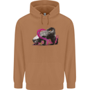 Honey Badger Mens 80% Cotton Hoodie Caramel Latte