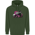 Honey Badger Mens 80% Cotton Hoodie Forest Green