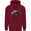 Honey Badger Mens 80% Cotton Hoodie Maroon