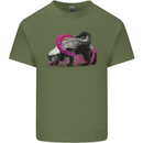 Honey Badger Mens Cotton T-Shirt Tee Top Military Green