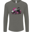 Honey Badger Mens Long Sleeve T-Shirt Charcoal