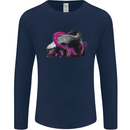 Honey Badger Mens Long Sleeve T-Shirt Navy Blue