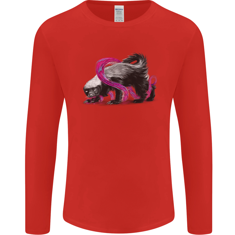 Honey Badger Mens Long Sleeve T-Shirt Red