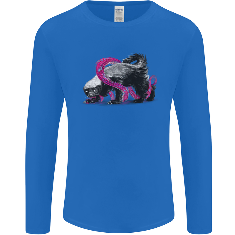 Honey Badger Mens Long Sleeve T-Shirt Royal Blue