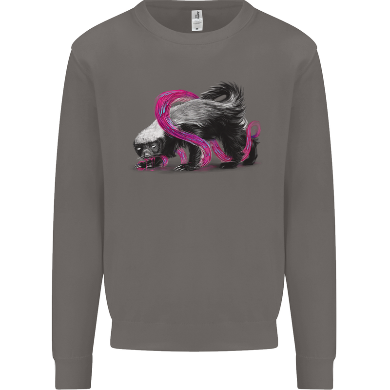 Honey Badger Mens Sweatshirt Jumper Charcoal