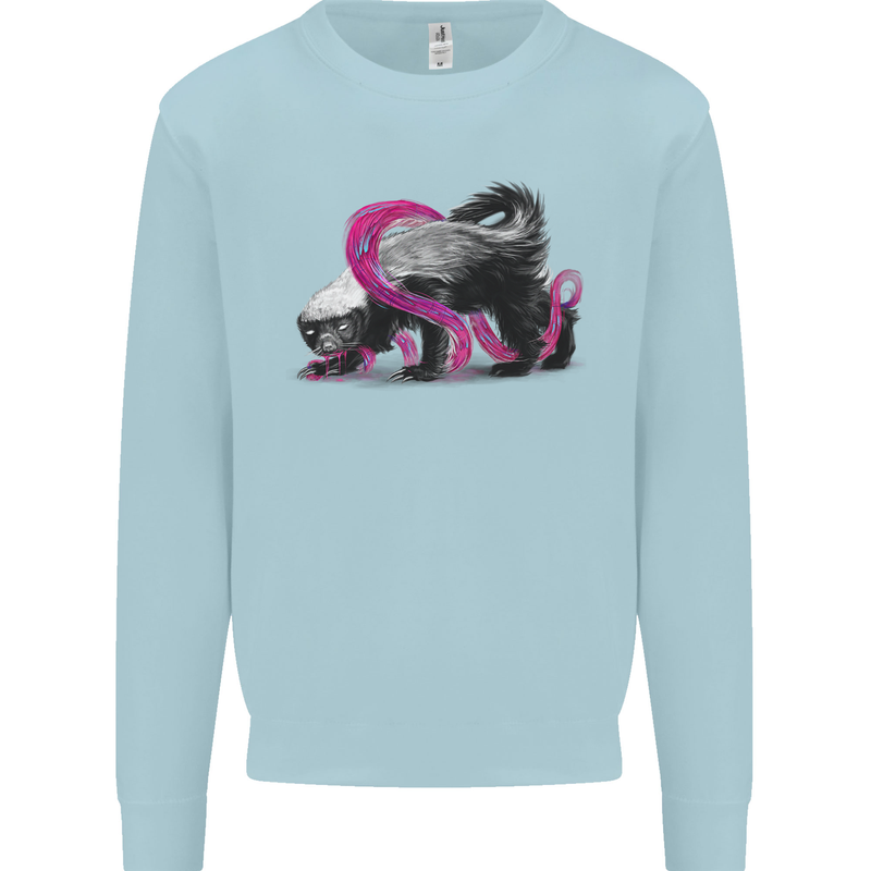 Honey Badger Mens Sweatshirt Jumper Light Blue