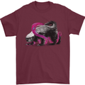 Honey Badger Mens T-Shirt Cotton Gildan Maroon