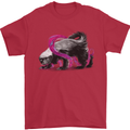 Honey Badger Mens T-Shirt Cotton Gildan Red