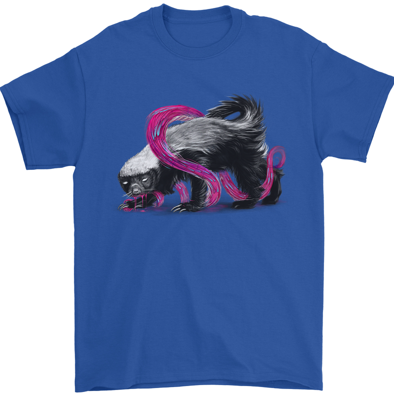 Honey Badger Mens T-Shirt Cotton Gildan Royal Blue