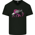 Honey Badger Mens V-Neck Cotton T-Shirt Black
