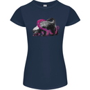 Honey Badger Womens Petite Cut T-Shirt Navy Blue