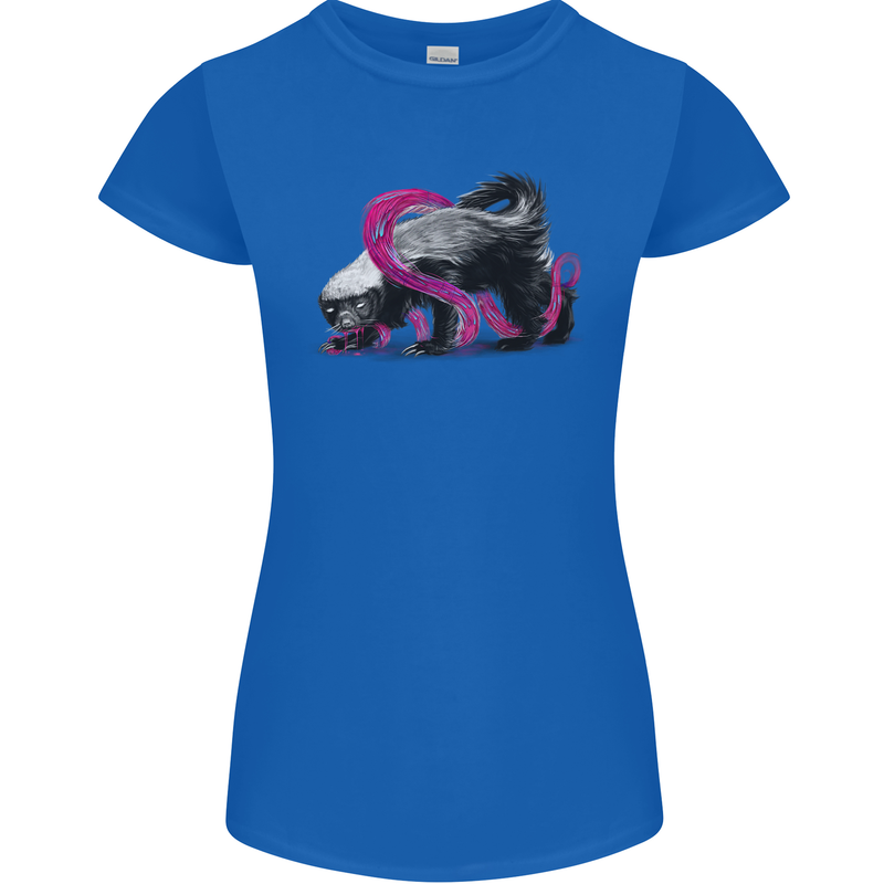 Honey Badger Womens Petite Cut T-Shirt Royal Blue