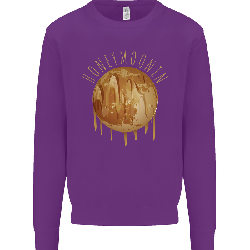 Honeymoon Honey Moon Honeymoonin Kids Sweatshirt Jumper Purple