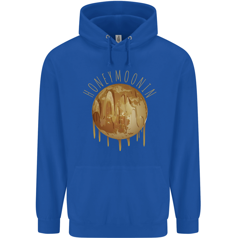 Honeymoon Honey Moon Honeymoonin Mens 80% Cotton Hoodie Royal Blue