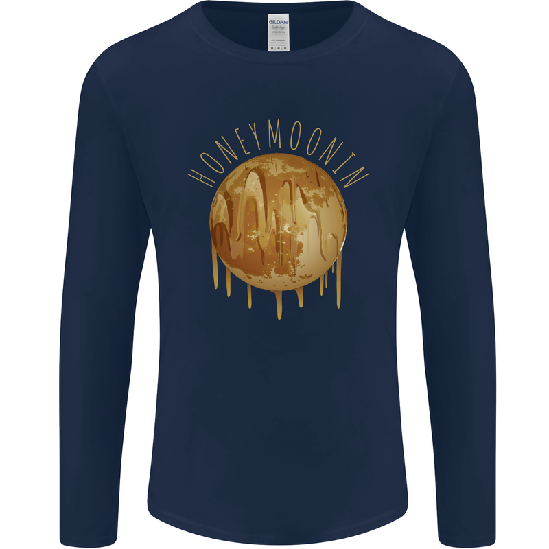 Honeymoon Honey Moon Honeymoonin Mens Long Sleeve T-Shirt Navy Blue
