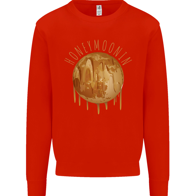 Honeymoon Honey Moon Honeymoonin Mens Sweatshirt Jumper Bright Red