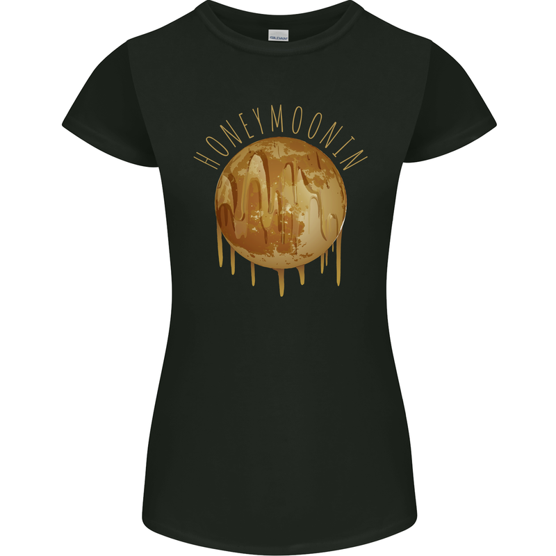 Honeymoon Honey Moon Honeymoonin Womens Petite Cut T-Shirt Black
