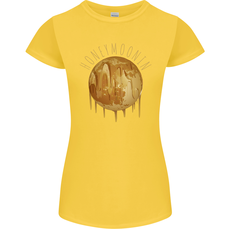 Honeymoon Honey Moon Honeymoonin Womens Petite Cut T-Shirt Yellow