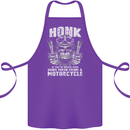Honk Guns Fired From a Motorcycle Biker Cotton Apron 100% Organic Purple