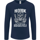 Honk Guns Fired From a Motorcycle Biker Mens Long Sleeve T-Shirt Navy Blue