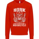 Honk Guns Fired From a Motorcycle Biker Mens Sweatshirt Jumper Bright Red