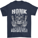 Honk Guns Fired From a Motorcycle Biker Mens T-Shirt Cotton Gildan Navy Blue
