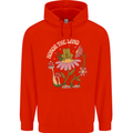Honor the Land Frog Climate Change Hippy Childrens Kids Hoodie Bright Red