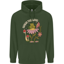 Honor the Land Frog Climate Change Hippy Childrens Kids Hoodie Forest Green