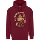 Honor the Land Frog Climate Change Hippy Childrens Kids Hoodie Maroon