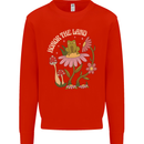 Honor the Land Frog Climate Change Hippy Kids Sweatshirt Jumper Bright Red