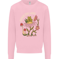 Honor the Land Frog Climate Change Hippy Kids Sweatshirt Jumper Light Pink