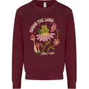 Honor the Land Frog Climate Change Hippy Kids Sweatshirt Jumper Maroon