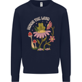Honor the Land Frog Climate Change Hippy Kids Sweatshirt Jumper Navy Blue