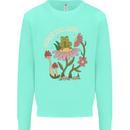 Honor the Land Frog Climate Change Hippy Kids Sweatshirt Jumper Peppermint