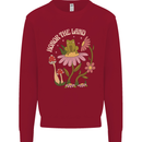 Honor the Land Frog Climate Change Hippy Kids Sweatshirt Jumper Red