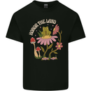 Honor the Land Frog Climate Change Hippy Kids T-Shirt Childrens Black