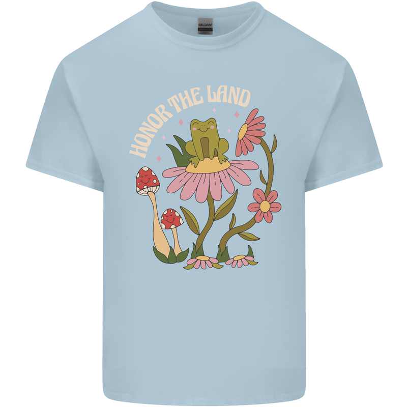 Honor the Land Frog Climate Change Hippy Kids T-Shirt Childrens Light Blue