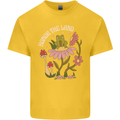 Honor the Land Frog Climate Change Hippy Kids T-Shirt Childrens Yellow