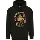 Honor the Land Frog Climate Change Hippy Mens 80% Cotton Hoodie Black
