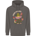 Honor the Land Frog Climate Change Hippy Mens 80% Cotton Hoodie Charcoal