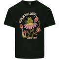 Honor the Land Frog Climate Change Hippy Mens Cotton T-Shirt Tee Top Black
