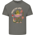 Honor the Land Frog Climate Change Hippy Mens Cotton T-Shirt Tee Top Charcoal