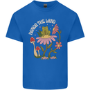 Honor the Land Frog Climate Change Hippy Mens Cotton T-Shirt Tee Top Royal Blue